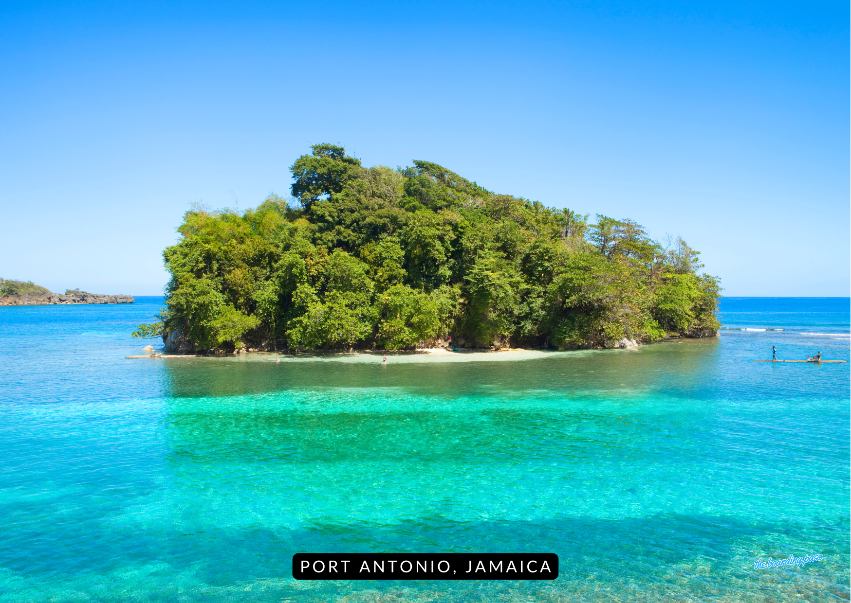 Port Antonia, amaica, with tropical landscape in the background